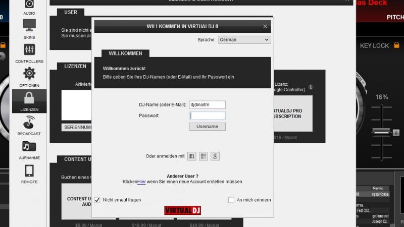 virtualdj com login